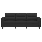 Canapé à 3 places Noir 180 cm Tissu microfibre
