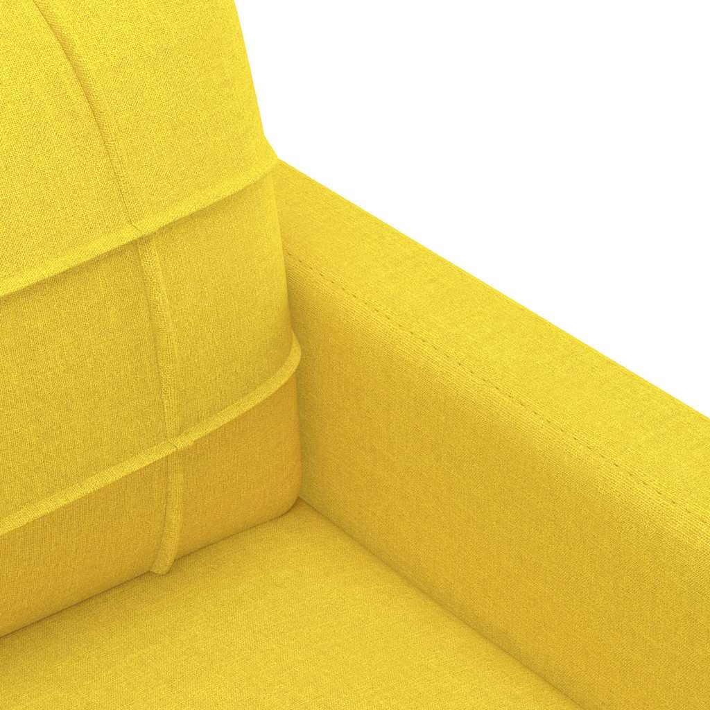 Canapé à 2 places Jaune clair 120 cm Tissu