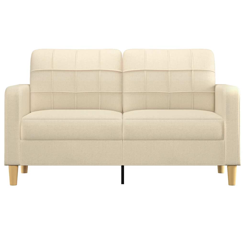 Canapé à 2 places Crème 140 cm Tissu
