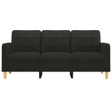 Canapé à 3 places Noir 180 cm Tissu