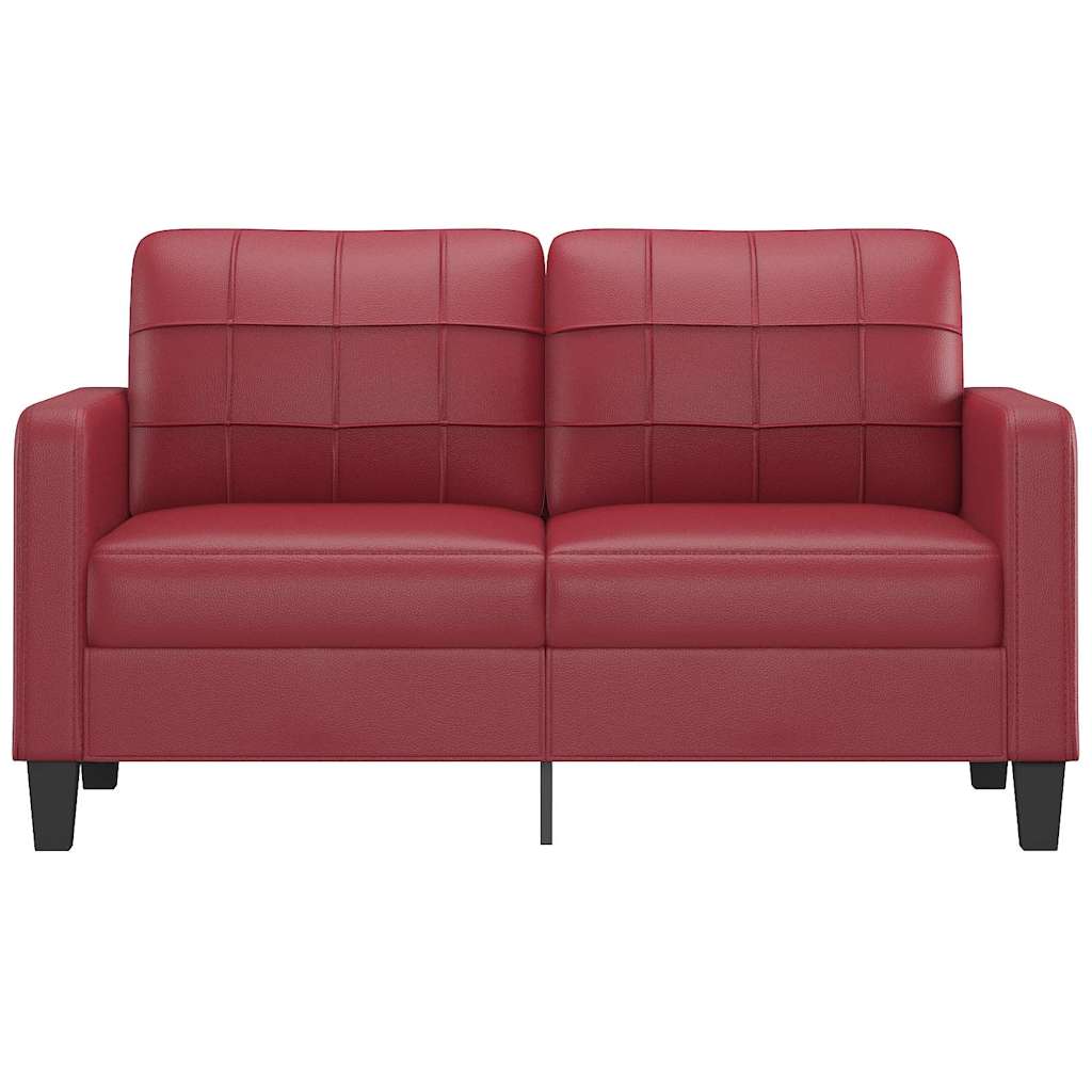 Canapé à 2 places Rouge bordeaux 140 cm Similicuir