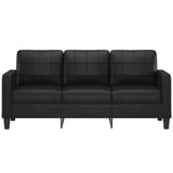 Canapé à 3 places Noir 180 cm Similicuir
