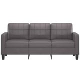 Canapé à 3 places Gris 180 cm Similicuir