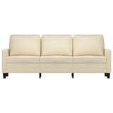 Canapé à 3 places Crème 180 cm Tissu