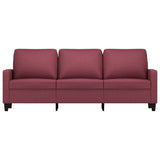 Canapé à 3 places Rouge bordeaux 180 cm Tissu
