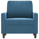 Fauteuil Bleu 60 cm Velours