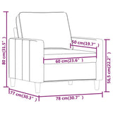 Fauteuil Bleu 60 cm Velours