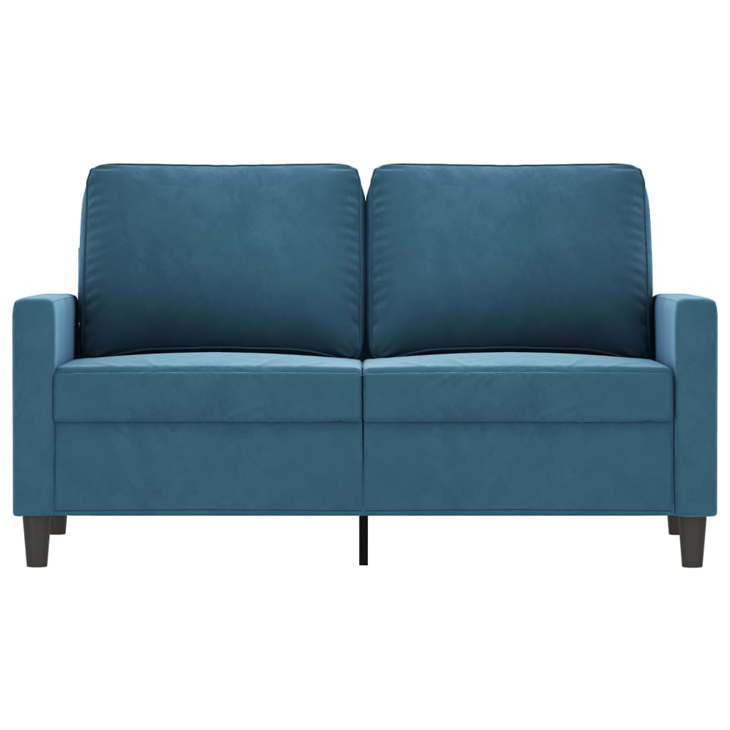 Canapé à 2 places Bleu 120 cm Velours