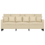 Canapé à 3 places Crème 180 cm Tissu