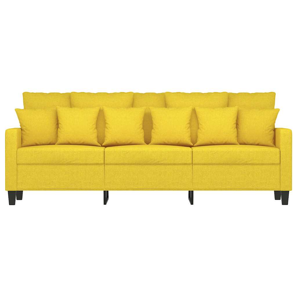 Canapé à 3 places Jaune clair 180 cm Tissu