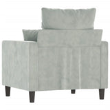 Fauteuil Gris clair 60 cm Velours
