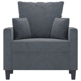 Fauteuil Gris foncé 60 cm Velours