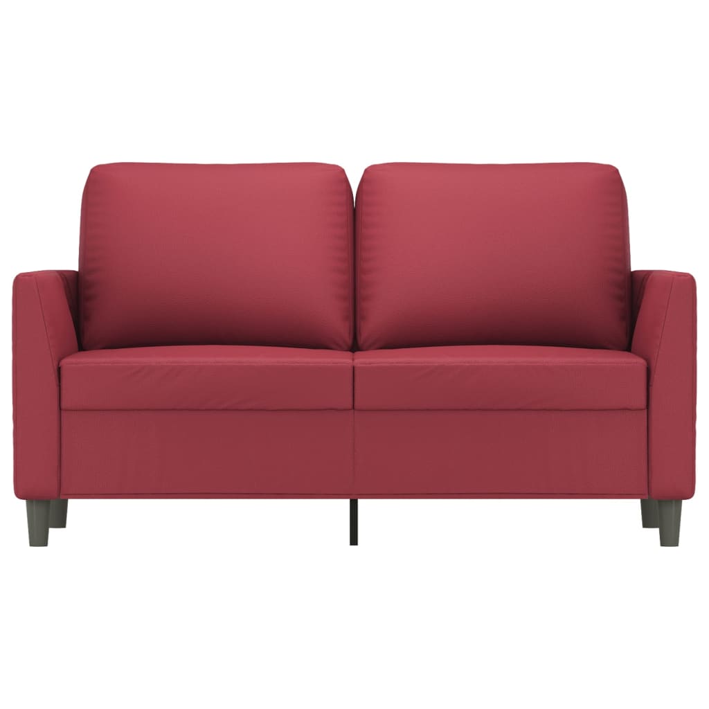 Canapé à 2 places Rouge bordeaux 120 cm Similicuir