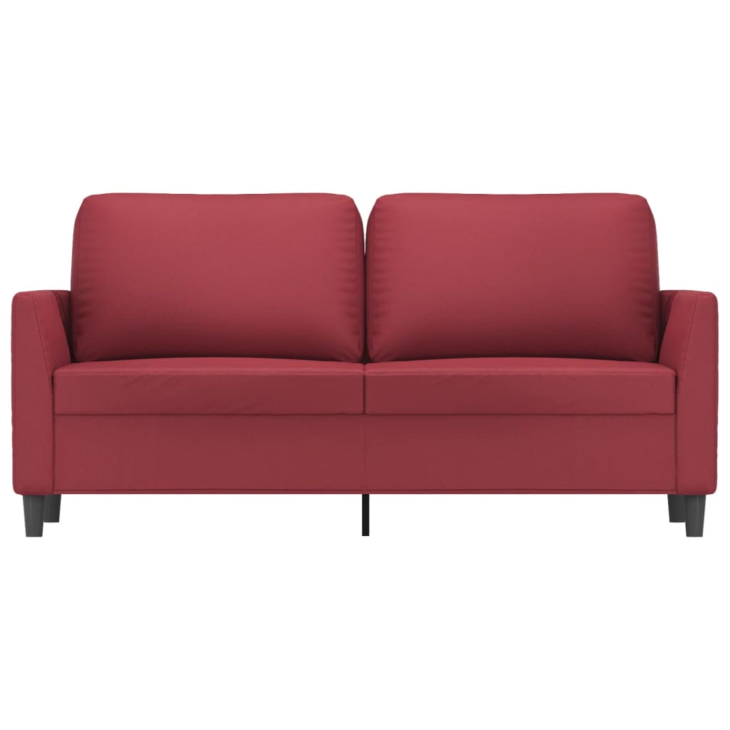 Canapé à 2 places Rouge bordeaux 140 cm Similicuir