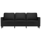 Canapé à 3 places Noir 180 cm Similicuir