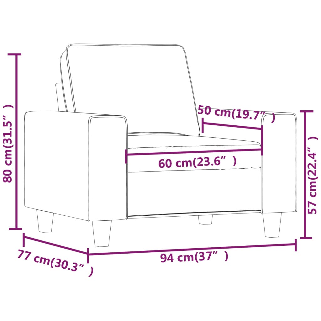 Fauteuil Noir 60 cm Tissu
