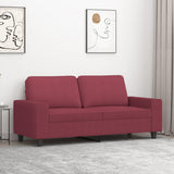 Canapé à 2 places Rouge bordeaux 140 cm Tissu