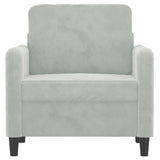 Fauteuil Gris clair 60 cm Velours