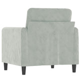 Fauteuil Gris clair 60 cm Velours