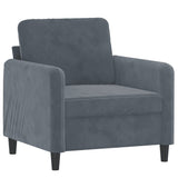 Fauteuil Gris foncé 60 cm Velours