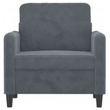 Fauteuil Gris foncé 60 cm Velours