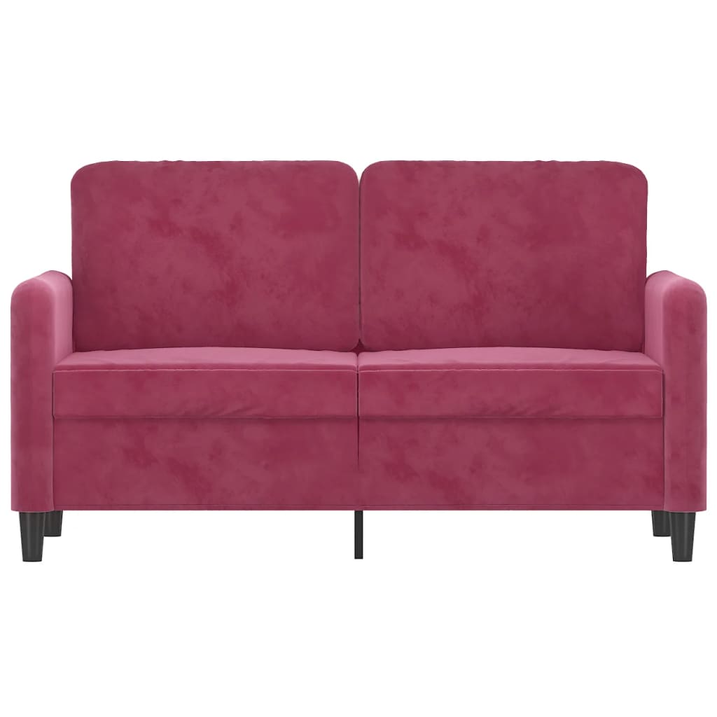 Canapé à 2 places Rouge bordeaux 120 cm Velours