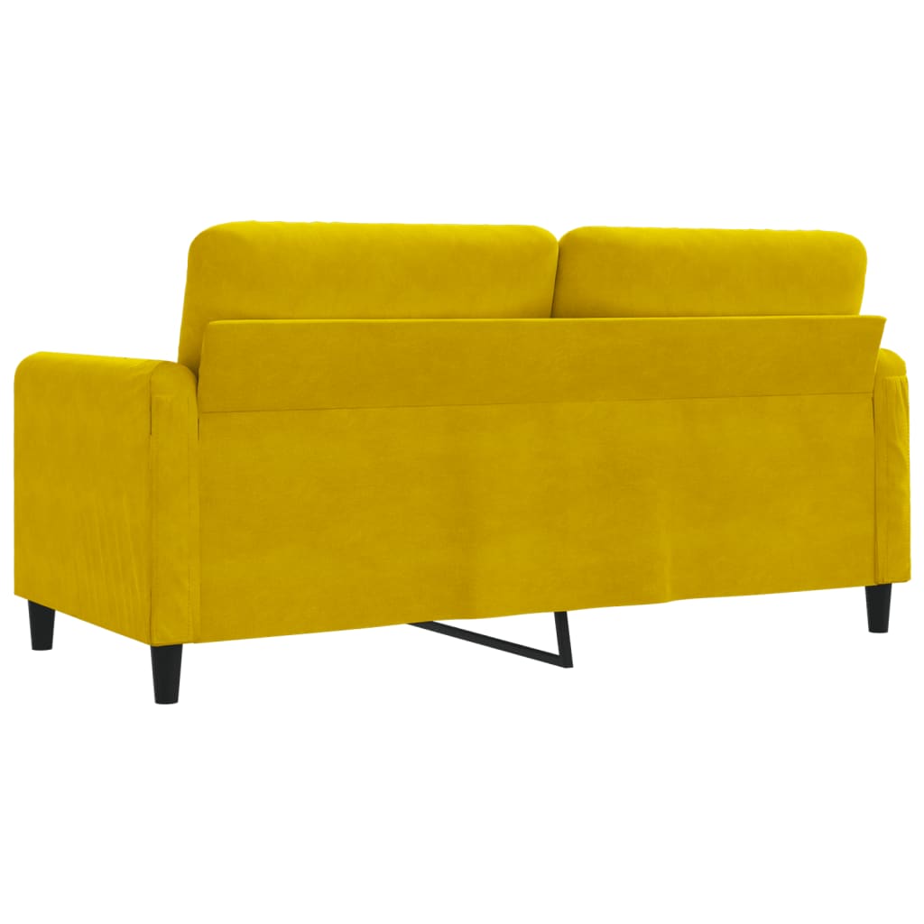 Canapé à 2 places Jaune 140 cm Velours