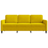 Canapé à 3 places Jaune 180 cm Velours