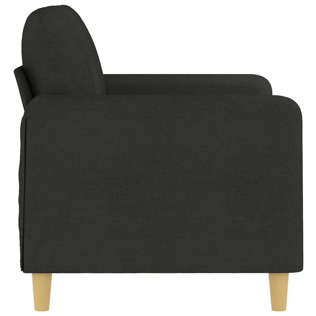 Canapé à 2 places Noir 120 cm Tissu