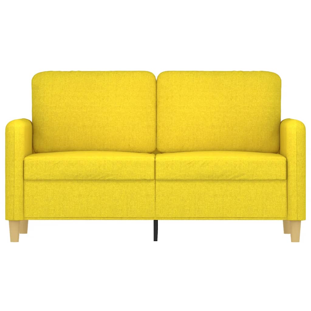 Canapé à 2 places Jaune clair 120 cm Tissu