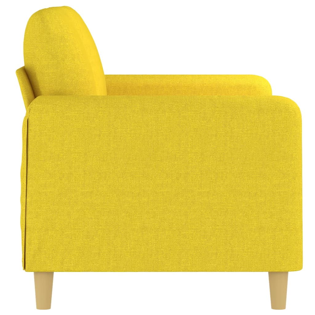 Canapé à 2 places Jaune clair 120 cm Tissu