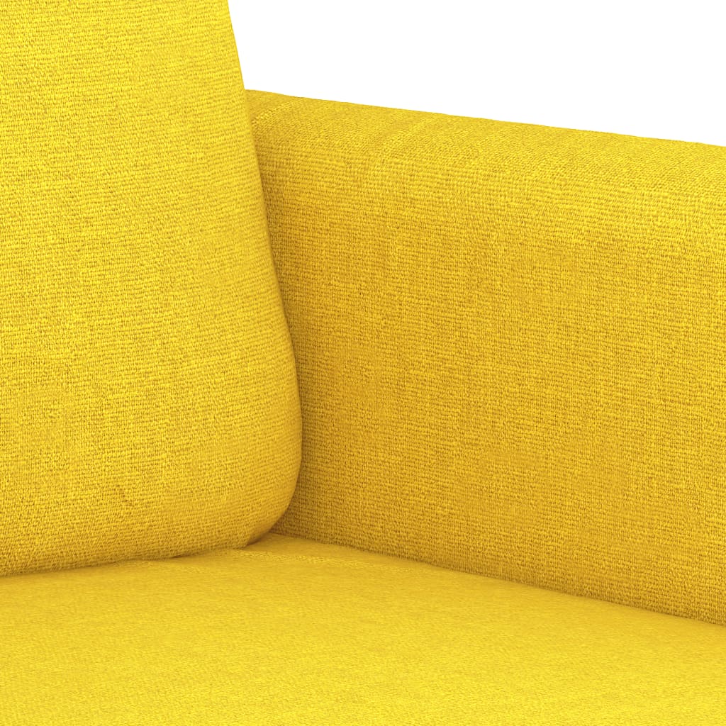Canapé à 2 places Jaune clair 120 cm Tissu