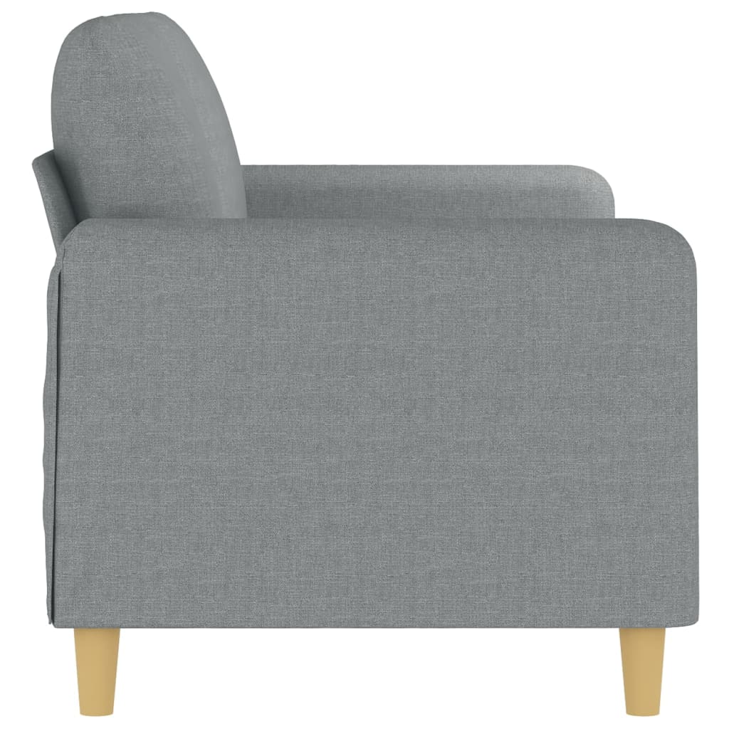 Canapé à 2 places Gris clair 140 cm Tissu