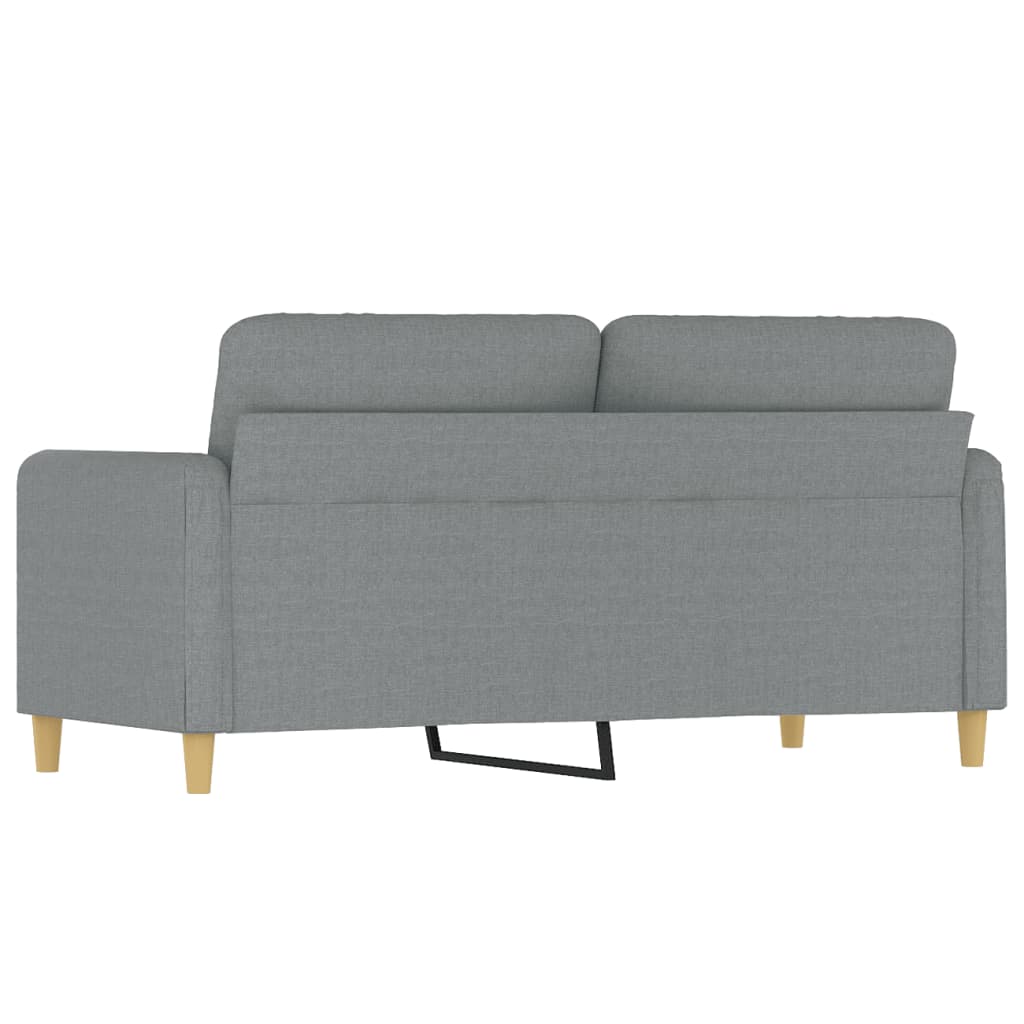 Canapé à 2 places Gris clair 140 cm Tissu