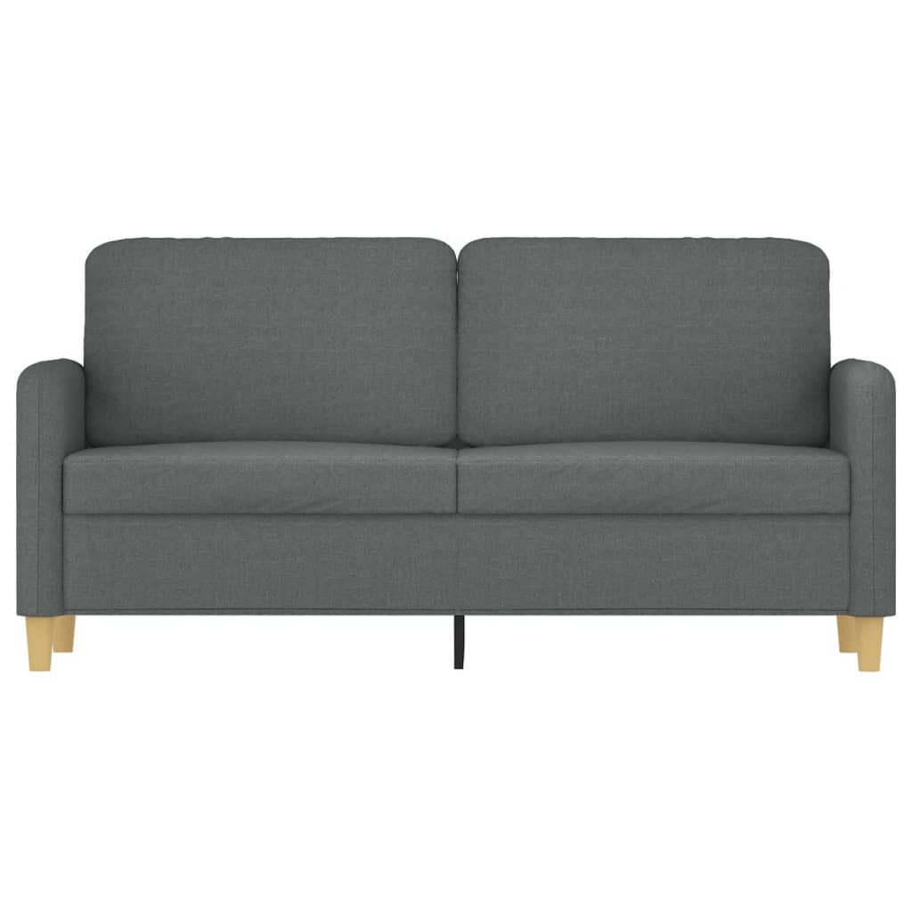 Canapé à 2 places Gris foncé 140 cm Tissu
