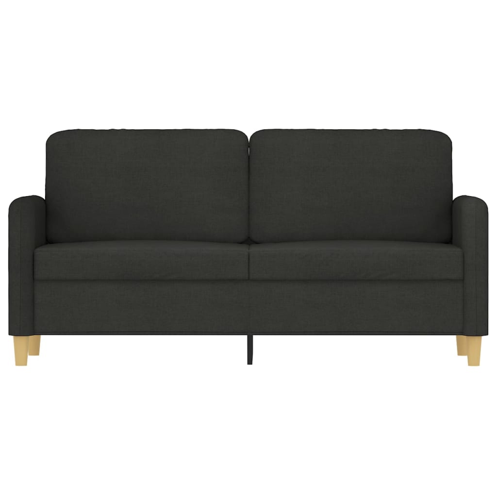 Canapé à 2 places Noir 140 cm Tissu