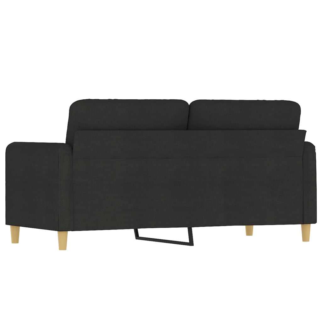 Canapé à 2 places Noir 140 cm Tissu