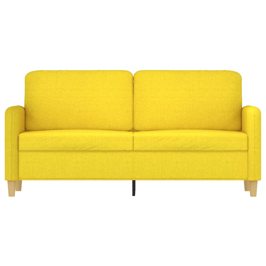 Canapé à 2 places Jaune clair 140 cm Tissu