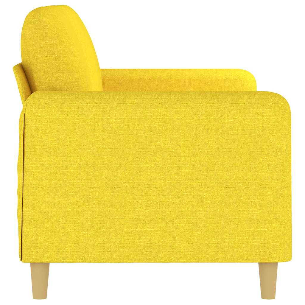 Canapé à 2 places Jaune clair 140 cm Tissu