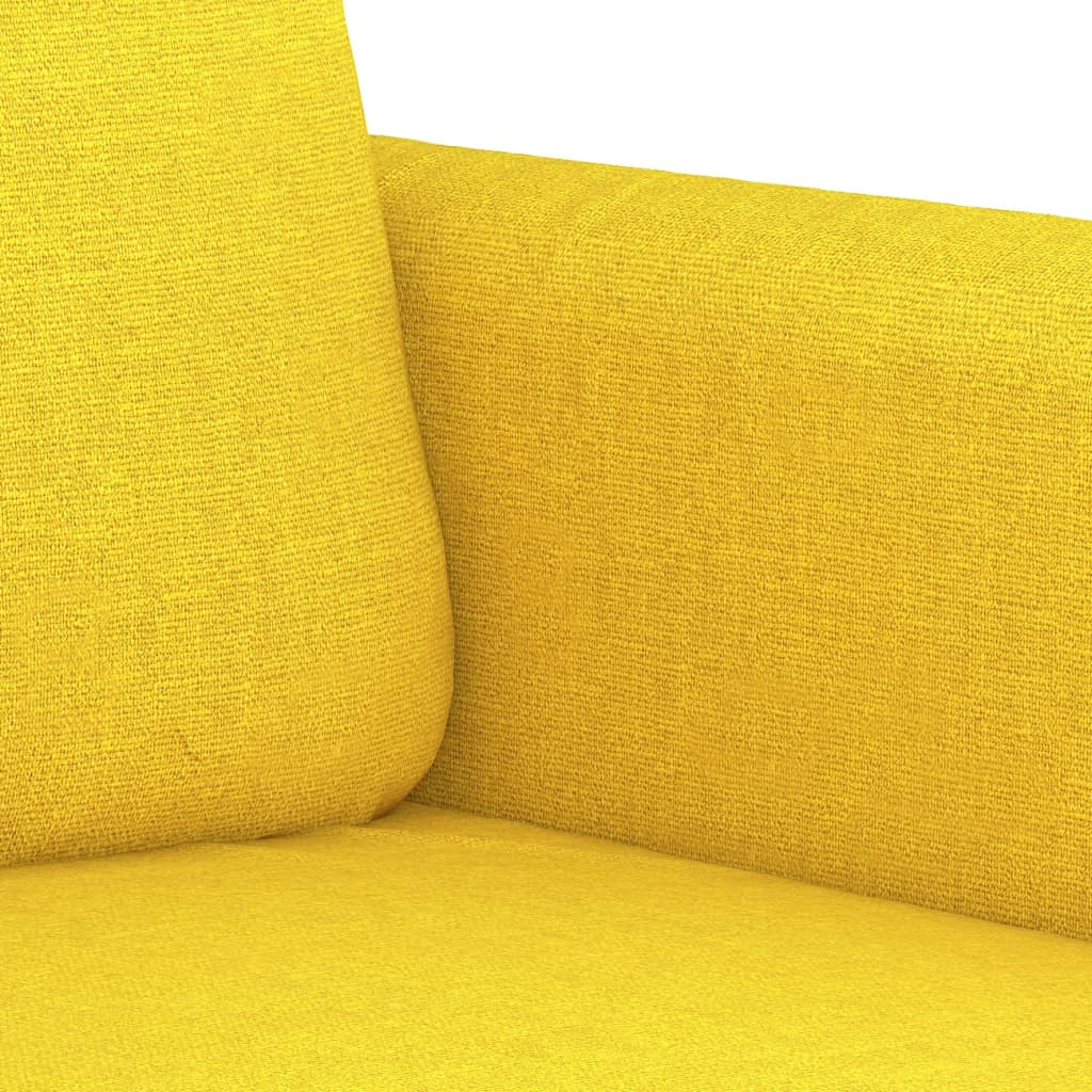 Canapé à 2 places Jaune clair 140 cm Tissu