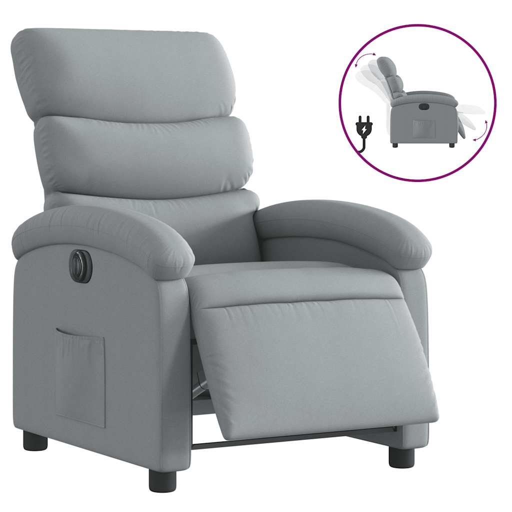 Fauteuil inclinable électrique Gris clair Tissu
