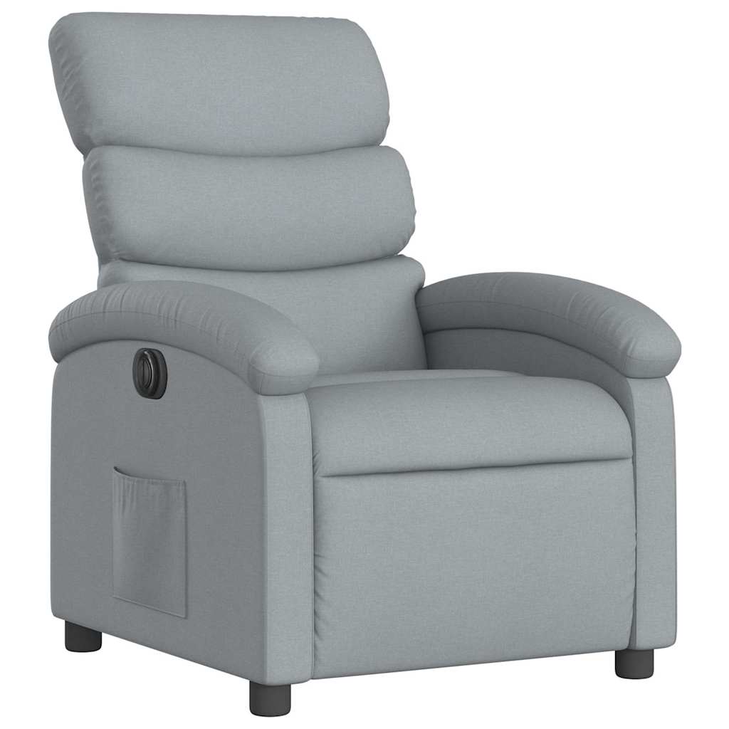 Fauteuil inclinable électrique Gris clair Tissu
