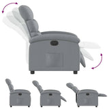 Fauteuil inclinable électrique Gris clair Tissu
