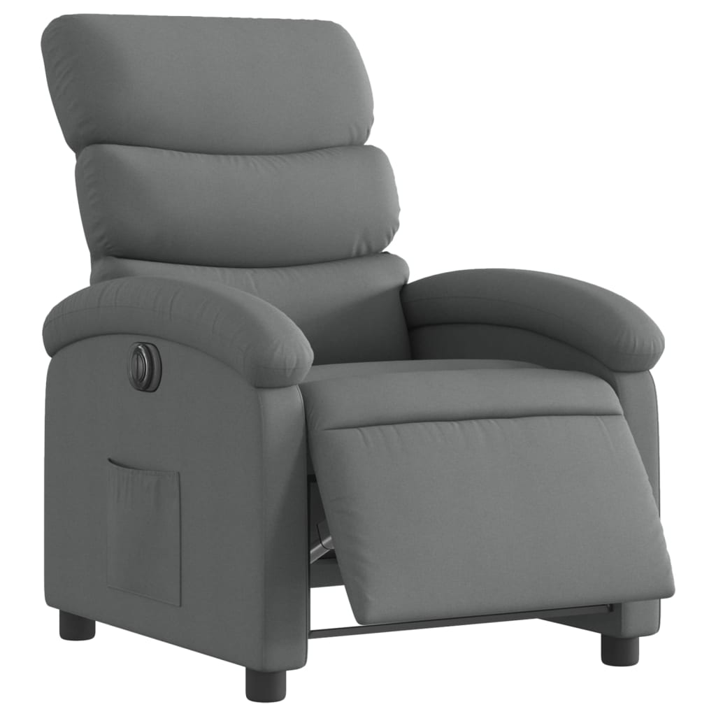 Fauteuil inclinable électrique Gris foncé Tissu