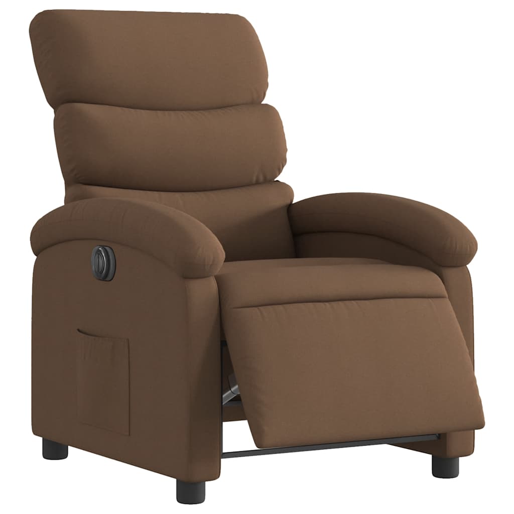 Fauteuil inclinable électrique Marron Tissu