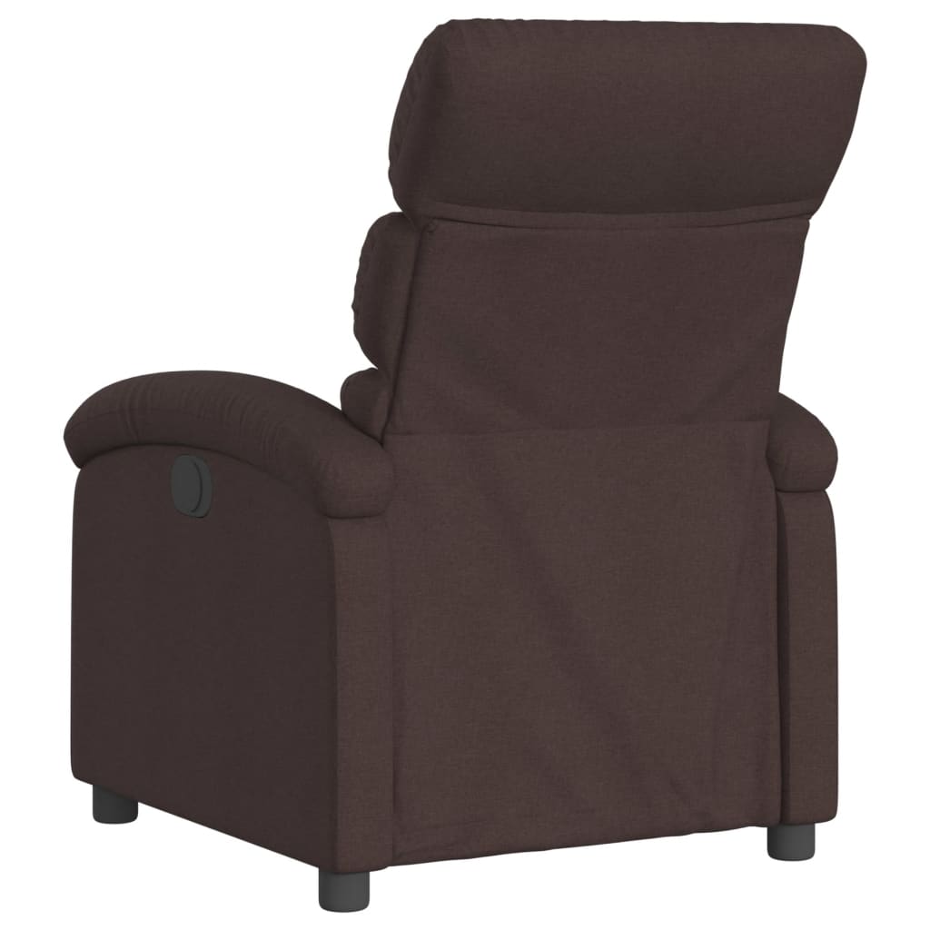 Fauteuil inclinable électrique Marron foncé Tissu