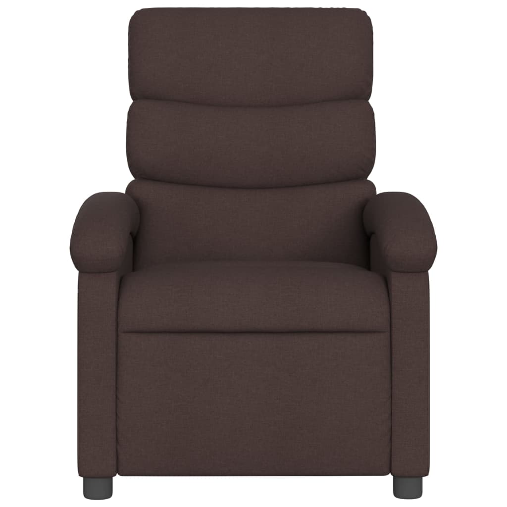 Fauteuil inclinable électrique Marron foncé Tissu