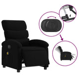 Fauteuil de massage inclinable électrique Noir Tissu