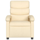 Fauteuil inclinable de massage électrique crème tissu
