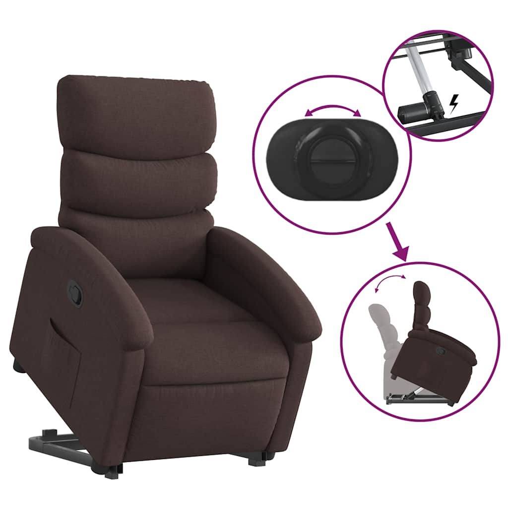 Fauteuil inclinable marron foncé tissu